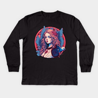 street art girl Kids Long Sleeve T-Shirt